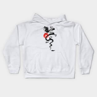 dragon and the red sun Kids Hoodie